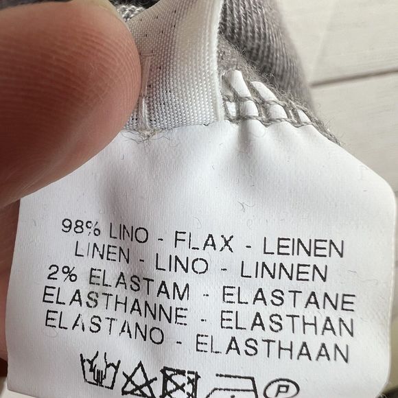 Wool & Co Mens Gray Linen Polo Short Sleeve Shirt Size M Made In Italy - Picture 7 of 9